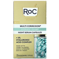 RoC, Multi Correxion，补水 + 丰盈，夜间精华胶囊，无香型，30 粒可生物降解胶囊