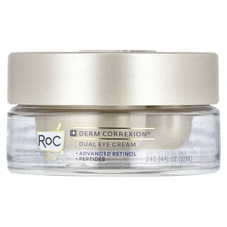 RoC, Derm Correxion®, Double crème pour les yeux, Formule avancée au rétinol et aux peptides, Sans parfum, 10 ml pièce