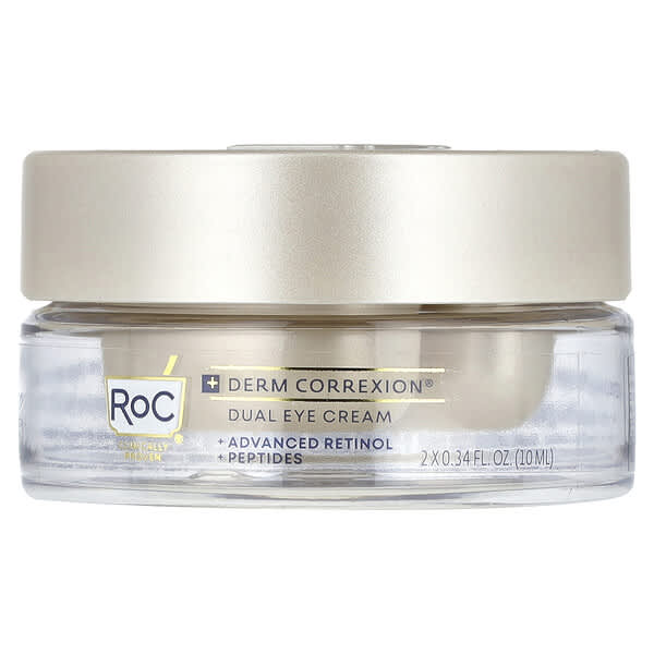 RoC, Derm Correxion®, 듀얼 아이 크림, 어드밴스드 레티놀 및 펩타이드, 향료 무함유, 각 10ml(0.34fl oz)