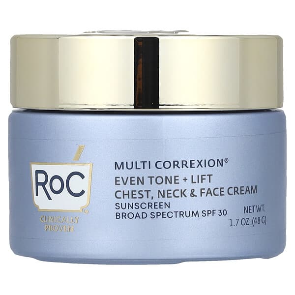 RoC, Multi Correxion®（マルチコレクション）、イーブントーン＋リフト、チェスト ネック フェイスクリーム、SPF数値30、48g（1.7オンス）
