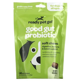 Ready Pet Go, Good Gut Probiotic, For Dogs, All Ages, Zesty Cheese, 90 Soft Chews, 12.7 oz (360 g)