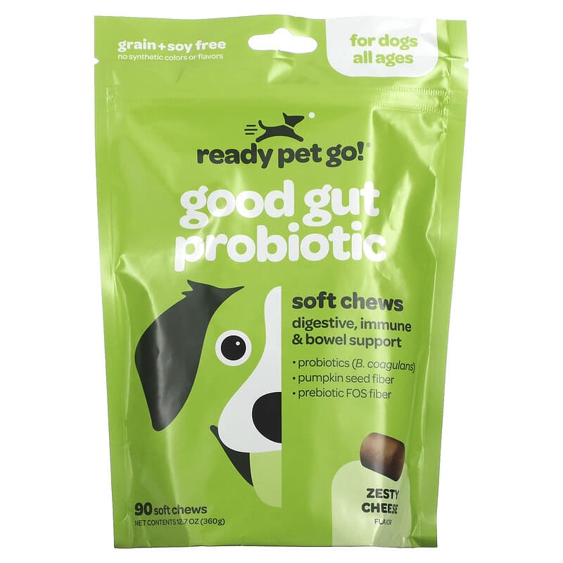 Good Gut Probiotic For Dogs All Ages Zesty Cheese 90 Soft Chews 12.7 oz 360 g