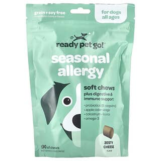 Ready Pet Go, Allergy + Immune Chews, für Hunde, alle Altersgruppen, Käse, 90 weiche Kau-Snacks, 360 g (12,7 oz.)