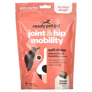 Ready Pet Go, Joint & Hip Mobility, For Dogs, All Ages, Grilled Chicken, 90 Soft Chews, 15.9 oz (450 g)