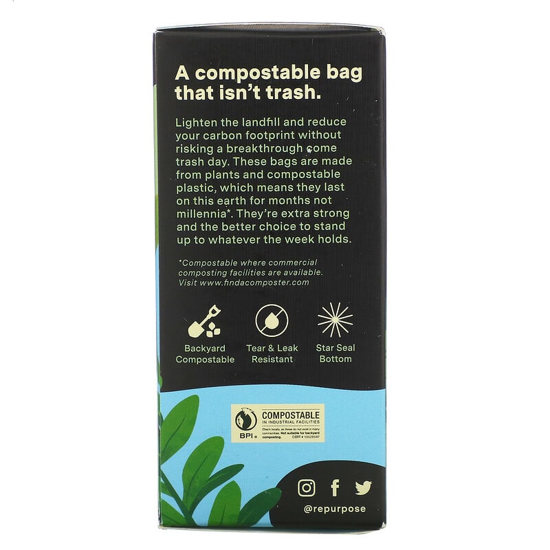 Repurpose Compostable 3 Gallon Small Bin Bags 25 count