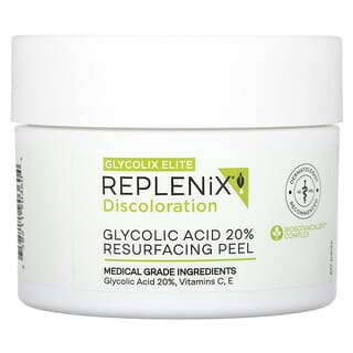 Replenix‏, שינוי צבע, Glycolix Elite, חומצה גליקולית 20% פילינג לחידוש משטח, 60 רפידות