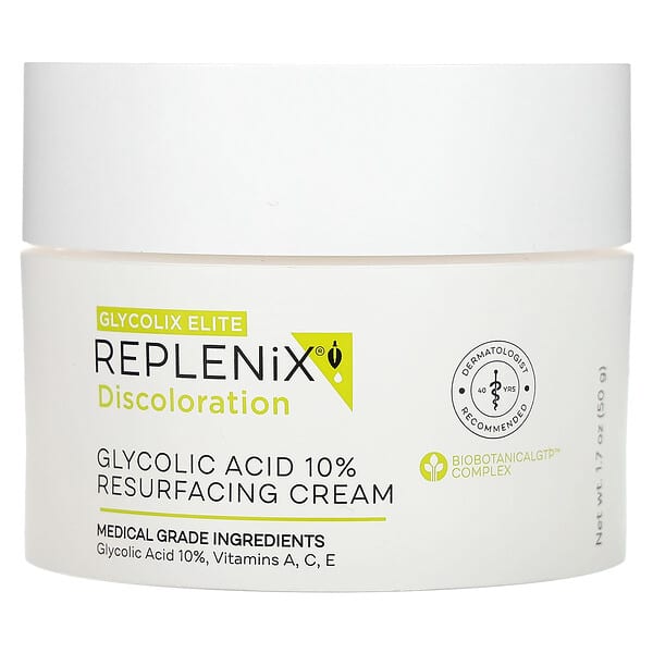 Replenix, 착색, 글리콜산 10% 리서피싱 크림, 향료 무함유, 50g(1.7oz)