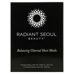 Radiant Seoul, バランシングチャコールシートマスク、5枚、各25ml（0.85オンス）