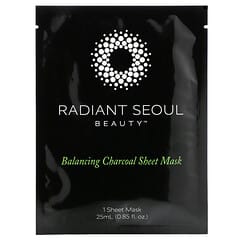 Radiant Seoul, 밸런싱 숯 뷰티 시트 마스크, 시트 마스크 1장, 각 25ml(0.85oz)