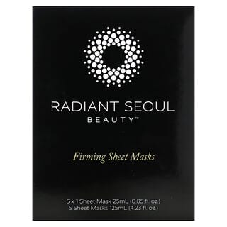 Radiant Seoul, แผ่นมาสก์กระชับผิว บรรจุ 5 แผ่น แผ่นละ 0.85 ออนซ์ (25 มล.)