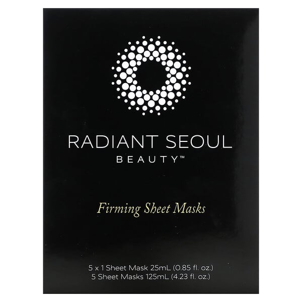 Radiant Seoul, ファーミングシートマスク、シートマスク5枚、各25ml（0.85オンス）