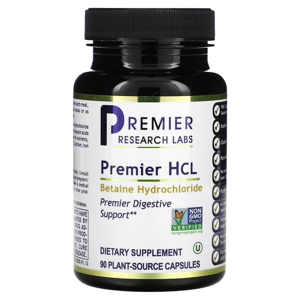 Premier Research Labs, Premier HCL, 90 Plant-Source Capsules