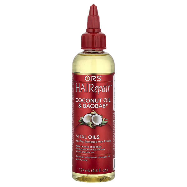 ORS, HAIReair™, 코코넛오일 및 바오밥나무 바이탈 오일, 건성 및 손상된 모발 및 두피용, 127ml(4.3fl oz)