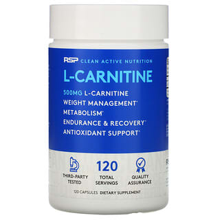 RSP Nutrition, L-carnitina, Control de peso, 500 mg, 120 cápsulas