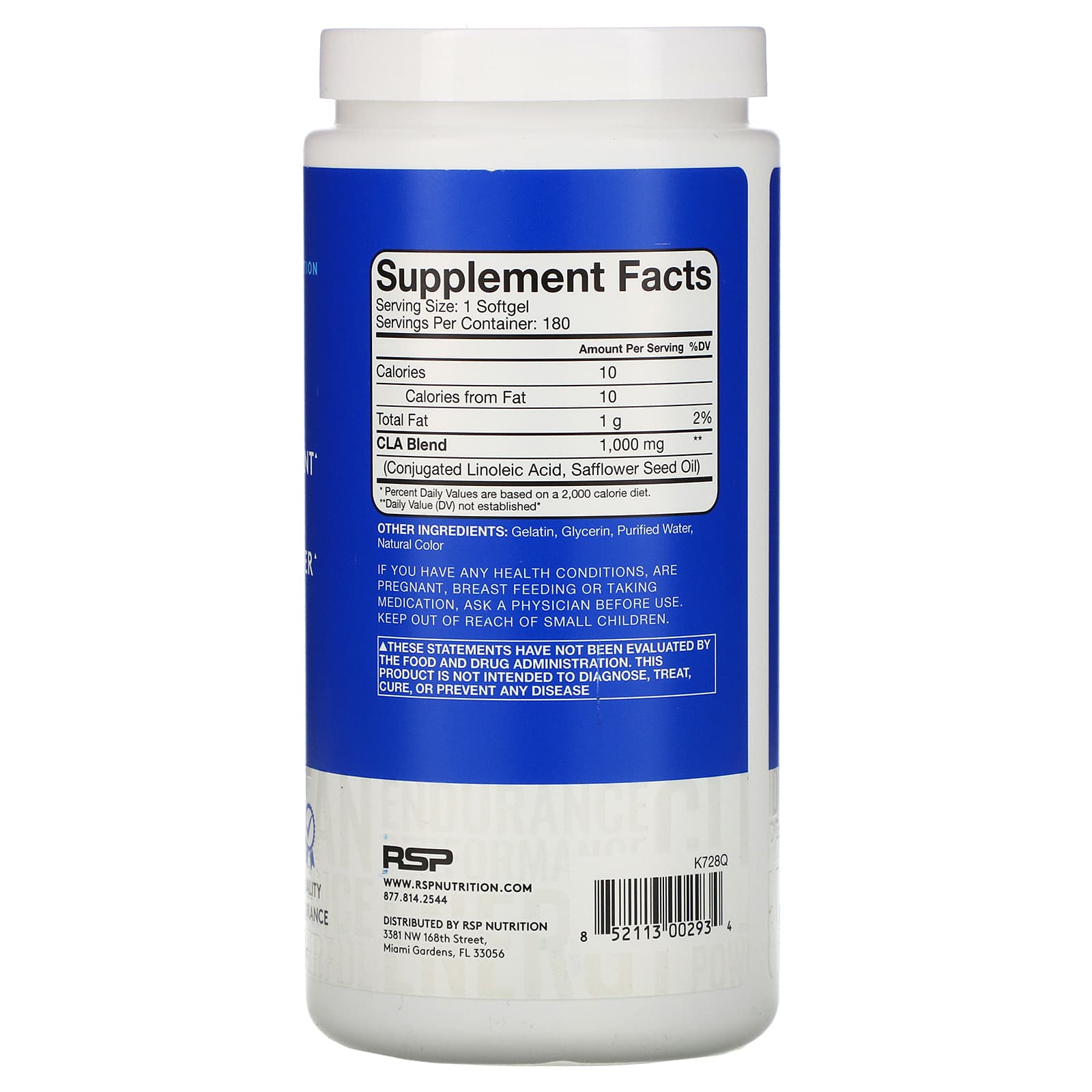 RSP Nutrition, CLA, Weight Management, 180 Softgels