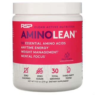 RSP Nutrition, AminoLean, Acides aminés essentiels + Anytime Energy, Punch aux fruits, 270 g