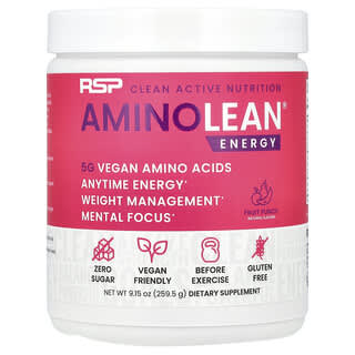 RSP Nutrition, AminoLean® Energy, Fruit Punch, 9.15 oz (259.5 g)