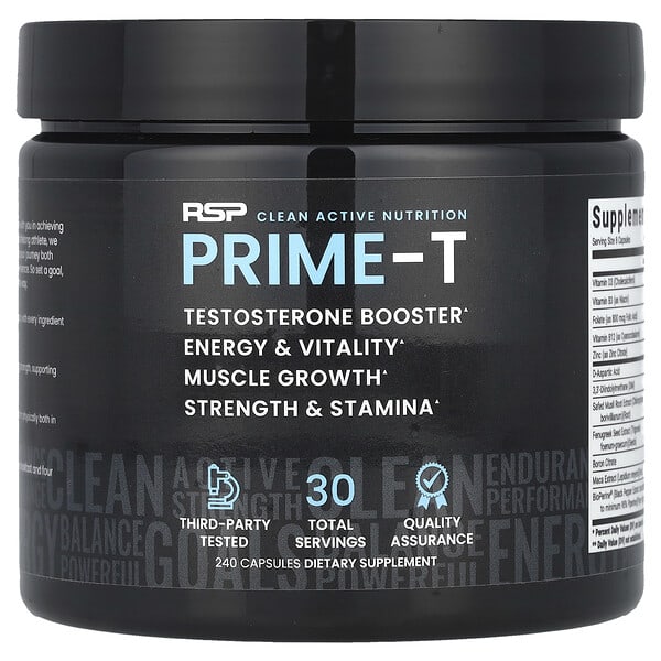 RSP Nutrition, Prime-T، داعم التيستوستيرون، 120 قرص