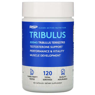 RSP Nutrition, Tribulus Terrestris, Suporte de Testosterona, 800 mg, 120 Cápsulas