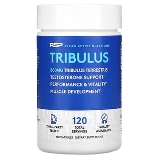 RSP Nutrition‏, קוטב מצוי (Tribulus Terrestris), תמיכה בטסטוסטרון, 800 מ"ג, 120 כמוסות