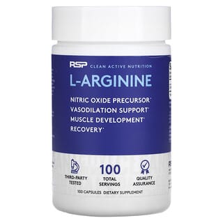 RSP Nutrition, L-Arginin, Stickoxid + Gefäßerweiterung, 100 Kapseln