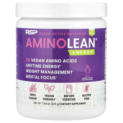 RSP Nutrition, AminoLean®, Energy, Acai Berry, 7.94 oz (225 g)