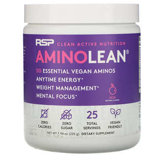RSP Nutrition, AminoLean, незаменимые веганские аминокислоты, асаи, 225 г (7,94 унции)