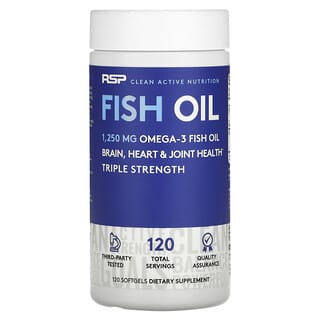 RSP Nutrition, 鱼油，1250 毫克欧米伽 3，120 粒软凝胶