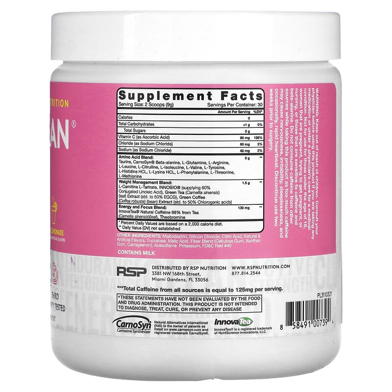 AminoLean Pink Lemonade Pre Workout by RSP Nutrition – AminoLean