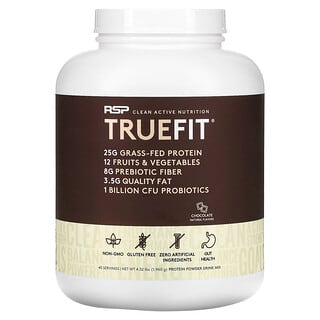 RSP Nutrition, TrueFit, Batido de proteína de suero de leche de animales alimentados con pasturas, Sabor chocolate, 1,92 kg (4,23 lb)