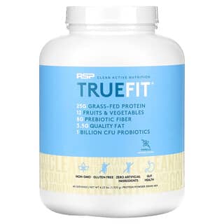 RSP Nutrition, TrueFit, Boisson protéinée de lactosérum nourri à l'herbe aux fruits et légumes, Vanille, 1,92 kg