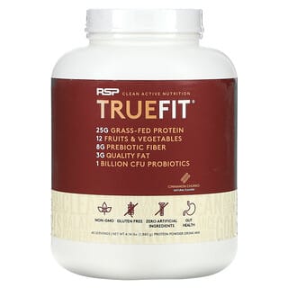 RSP Nutrition, TrueFit, Grass-Fed Whey Protein Shake with Fruits & Vegetables, Cinnamon Churro, 4.14 lbs (1,880 g)