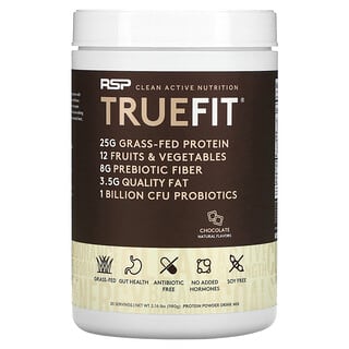 RSP Nutrition, Truefit, batido de proteínas de suero de leche de animales alimentados con pasturas, sabor chocolate, 940 g (2 lb)