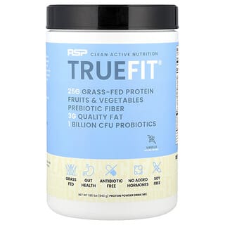 RSP Nutrition, Truefit, 목초사육 유청 단백질 셰이크, 초콜릿, 940g(2lbs)