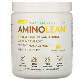 RSP Nutrition, AminoLean, Essential Vegan Aminos, Abacaxi e Coco, 225 g (7,94 oz)