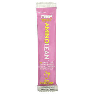 RSP Nutrition, AminoLean, Pink Lemonade, 1 Stick Pack, 9 g (0,56 oz.)