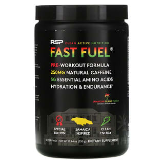 RSP Nutrition, Fast Fuel, Formule pré-entraînement, Hydratation et endurance, Punch jamaïcain, 330 g