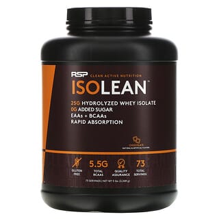 RSP Nutrition, IsoLean, Hydrolyzed Whey Isolate, EAAs & BCAAs, Chocolate, 5 lbs (2,268 g)