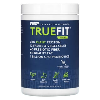 RSP Nutrition, Boisson fouettée aux protéines végétales TrueFit, Vanille crémeuse, 748 g
