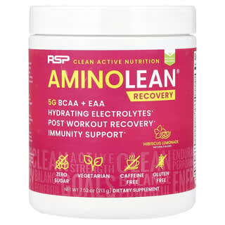 RSP Nutrition, AminoLean® Recovery, без кофеина, гибискус и лимонад, 213 г (7,52 унции)