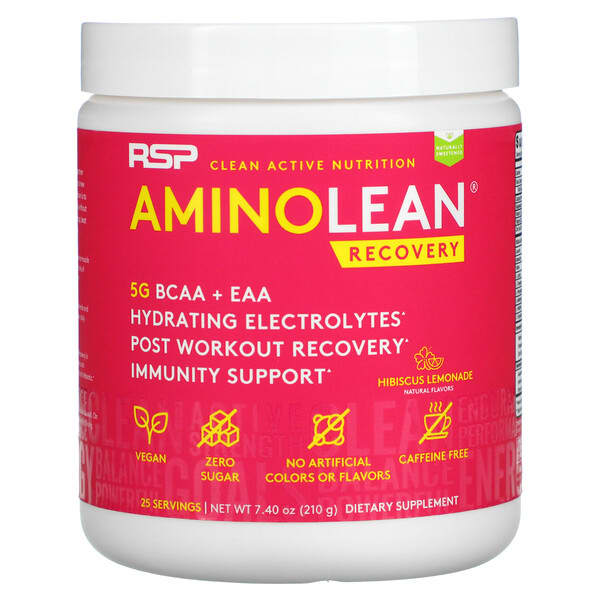 RSP Nutrition, AminoLean Recovery, Limonade à l'hibiscus, 210 g