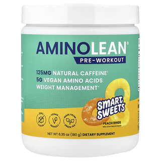 RSP Nutrition, Preentrenamiento Amino Lean®, Anillos de melocotón, 180 g (6,35 oz)
