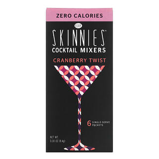 RSVP Skinnies, Cocktail Mixers, Cranberry Twist, Zero Calories, 6 Single Serve Packets, 0.30 oz (8.4 g) Each