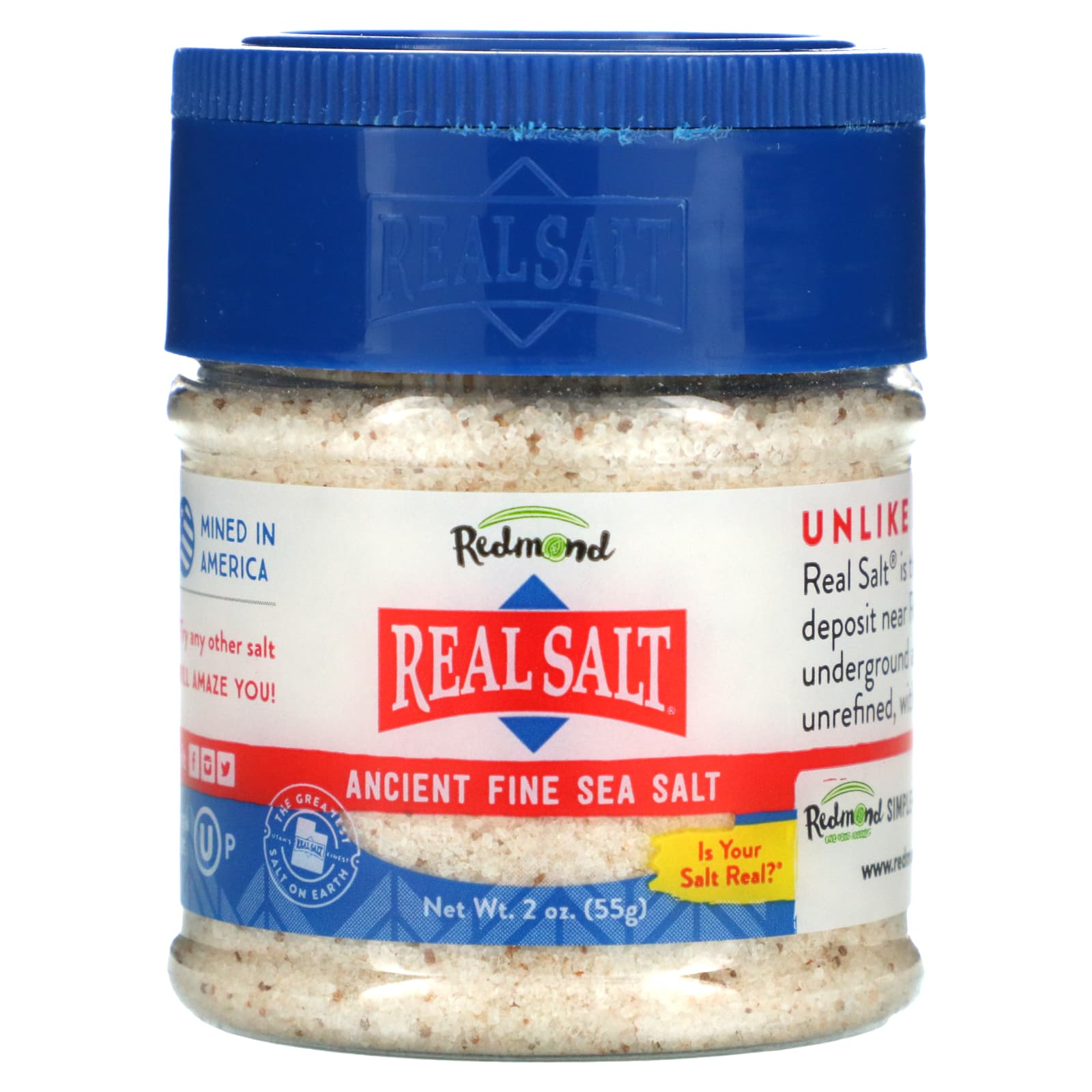 Redmond - Real Salt, sal marina real - Sal de ajo natural, sin refinar y  sin gluten - Salero de 8 onzas