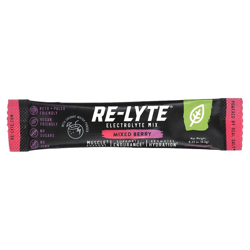 Re-Lyte Electrolyte Mix, Mixed Berry, 15 Stick Packs, 0.23 oz (6.5 g) Each
