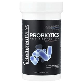 Intelligent Labs, Probiotics and Prebiotics, 50 Billion CFU, 60 Vegetarian Capsules