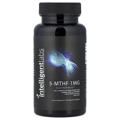 Intelligent Labs, 5-MTHF, 1 mg, 120 Vegetarian Capsules