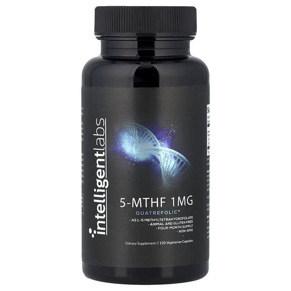 Intelligent Labs, 5-MTHF, 1mg, 베지 캡슐 120정