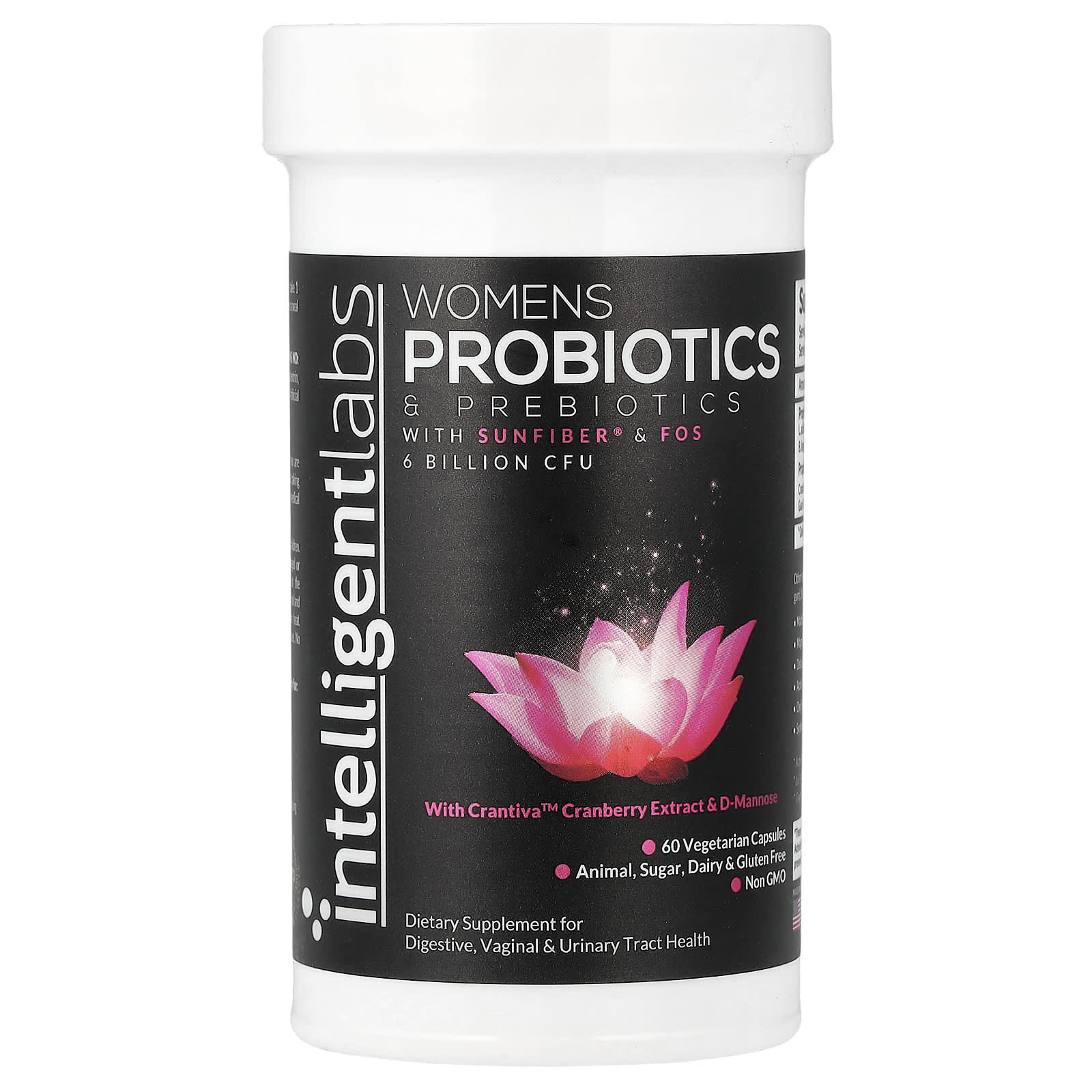 Intelligent Labs, пробиотики и пребиотики для женщин, 60 вегетарианских капсул
