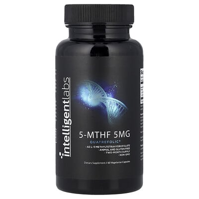 Intelligent Labs, 5-MTHF, 5 mg, 60 Vegetarian Capsules